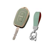 HIBEYO Car Key Case Fits Renault Key Cover Silicone Protective Case for Renault Dacia Logan Duster Kid Sandero Laguna Car Key with Key Fob 2 Buttons Car Accessories Green