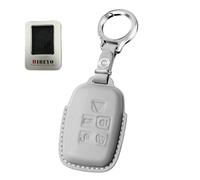 HIBEYO Car Key Case Suitable for Land Rover Range Rover Sport Evoque Freelander Velar Discovery for Jaguar XE XJ XF Key Cover Leather Key Case Key Case Key Fob A Grey