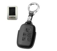 HIBEYO Car Key Case Suitable for Land Rover Range Rover Sport Evoque Freelander Velar Discovery for Jaguar XE XJ XF Key Cover Leather Key Case Key Fob A Black