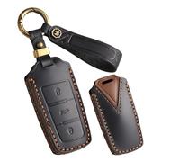 HIBEYO Car Key Case Suitable for VW Volkswagen CC Passat B6 B7 BA 35 3C Maogotan Golf R36 B5 B7L Bora Leather Protective Cover Key Case Key Box Key Fob Accessories Black