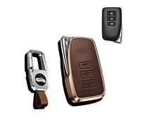 HIBEYO Chair Key Case Fits Lexus Car Key Cover Protective Leather for Lexus CT GS GX is ES LS LC LX NX RX RC ES300h Remote Control Key Box Keychain Aluminium Alloy Brown