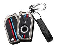 HIBEYO Flip Key Motorcycle Key Case Fits BMW Protective Key Case for BMW F750GS C400GT K1600 K1600GT R1200GS R1200RS Motorcycle Key Case Key Ring 3-Button A Black