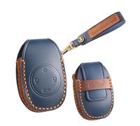 HIBEYO Intelligent Car Key Case Fits Leapmotor T03 S01 C11 C01 Leather Protective Key Case Cover Key Case Key Box Remote Key Fob Car Accessories Blue