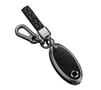 HIBEYO Intelligent Car Key Case Fits Nissan Leather Key Cover Protective Case for Nissan Serena C25 C26 C27 Evalia NV200 C23 Quest MPV X-Trail Key Fob 4-Button Black