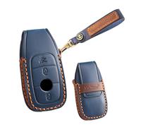 HIBEYO Personalised Mercedes Key Fob Case - Fits A B C E G S CLS-Class AMG SLC CLA GLB GLC GLE GLS - Blue