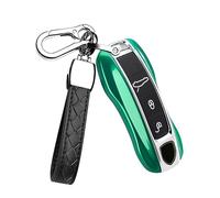 HIBEYO Samrt Car Key Case Fits Porsche with Key Fob Key Box Protective Case for Porsche Macan Boxster Carrera Taycan 911 971 Panamera Cayenne ABS 3 Buttons Green