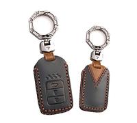HIBEYO Smart Car Key Case Fits Honda Protective Cover Leather Key Case Cover for Honda CR-V Jazz Civic HR-V Vezel City Crider Fit Freed Key Case 3-Button A Black