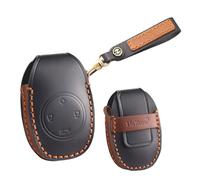 HIBEYO Smart Car Key Case Fits Leapmotor T03 S01 C11 C01 Leather Protective Key Case Cover Key Case Key Box Remote Control Key Fob Car Accessories Black