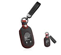 HIBEYO Smart Car Key Case Fits Maserati Key Case Leather Protective Case for Maserati Levante Ghibli Quattroporte GT Granturism Grancabrio Remote Control Keychain Black