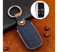 HIBEYO Smart Car Key Case for Land Rover Remote Control Key Case Cover for Range Rover Discovery 4 Sport Jaguar Leather Key Fob Case Car Accessories B Blue