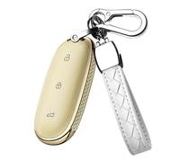 HIBEYO Smartkey Car Key Case Fits Lixiang L7 Protective Key Case for Leading Ideal L8 L9 Mega 2022 2023 2024 Key Box Remote Control with Key Ring Accessories 3 Buttons Gold
