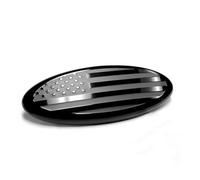 HIBEYO Universal Car American Flag Front Grill Rear Tailgate Emblem Front Grill Tailgate Emblem Fits Ford Oval Boat Badge Emblem Sticker Name Plate 17.5 cm Black
