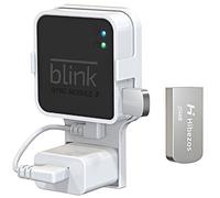 Hibezos 128GB USB Flash Drive and Outlet Mount for Blink Sync Module 2, Space-Saving, Easy Install, Secure Hold, Moveable