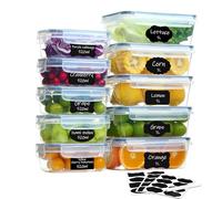 Hibisaws 10 Food Storage Containers with Lids (5 x 1 L + 5 x 520 ml), Freezer Containers & Meal Prep Boxes, BPA-Free, Airtight, Stackable - Kitchen & Food Box