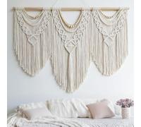 Hibisaws Macrame 110 cm (W) x 82 cm (H) Boho Tapestry, Large, Handwoven, Bedroom Wall Decoration, Balcony Decoration, Wall Decoration, Gift for Women