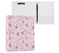 Hibiscus Flower Red Lines Pattern 3 D-Ring Binder A4 1 Pack with 200 Sheet for Kids School Supplies Women Men Office