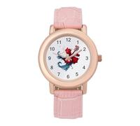 Hibiscus Flower Scuba Diver Womens Bracelet Watch Quartz Wrist Watch | Easy Read,Leather Strap,Ladies Dress Watches