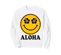 Hibiscus Flower Smile Aloha Hawaii Beach Summer Fun Graphic Sweatshirt