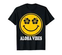 Hibiscus Flower Smile Aloha Hawaii Happy Face Beach Hawaiian T-Shirt