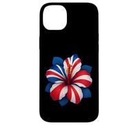 Hibiscus Flower United Kingdom Flag UK Floral Boys Girls Case for iPhone 14 Plus