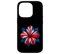 Hibiscus Flower United Kingdom UK Flag Floral Boys Girls Kid Case for iPhone 14 Pro