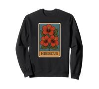 Hibiscus Flower Vintage Tarot | Mystical Botanica Witchy Sweatshirt