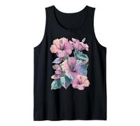 Hibiscus Flowers Dreamy Summer Collage Tropical Floral Art Tank Top