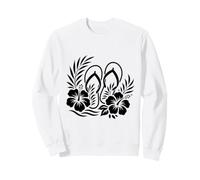 Hibiscus Flowers Flip Flops Summer Tropical Floral Sweatshirt