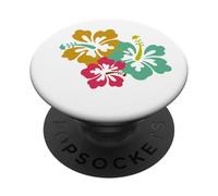 Hibiscus Flowers Hawai Floral Pattern PopSockets Adhesive PopGrip