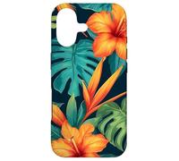 Hibiscus Flowers Palm Leaves & Monstera Leaf Hawaii Flora Case for iPhone 17