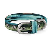 Hibiscus Flowers Pattern Pet Collar, Adjustable Dog Collars with Buckle Stainless Steel D-Ring, Comfortable Collar for Small Medium Dogs and Cats