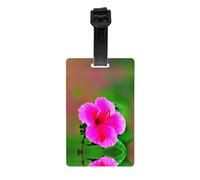 Hibiscus Flowers Pattern Print Luggage Tag â€“ Full-Back Privacy Cover Suitcase ID Label for Women & Men, PVC Travel Name ID Tag
