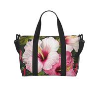 Hibiscus Flowers Print Travel Duffel Bag, Lightweight Water-Resistant Weekender Spacious Gym & Travel Bag for Men, Women & Teens