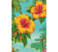 Hibiscus Flowers with Tropical Island Journal: Beach Holiday Vibes Travel Lined Notebook for Women