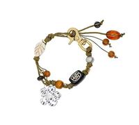 Hibiscus Inspired Hand Woven Alloy Charm Handmade Woven Beaded Detail Handcrafted Beach Multifunctional Jewelry Accessory, フリーサイズ