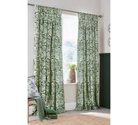 Burleigh For Bedeck Hibiscus Lined Curtains 66x72 Green