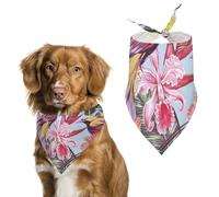 Hibiscus &orchid Palm Leaves & Birds Dog Bandanas Puppy Cat Kerchief Scarf Pet Triangle Bandana for Christmas