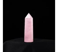 Hibiscus Powder Crystal Hexagonal Point Wand Rose Quartz Column Polished Gem Home Decorati (Size : 7-8cm)