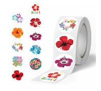 Hibiscus Rose Stickers 500 PCS Colorful Fashion Graffiti Rolls Self Adhesive Seals for Kids Girls Boys Teens for Water Bottles Laptop Suitcase Birthday Party Halloween Decoration Favors (Flowers)
