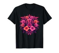 Hibiscus Summer Blossom Pink Orange Flowers T-Shirt