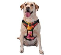 Hibiscus Tropical Flowers No Pull Dog Harness Adjustable Reflective Oxford Easy Control Medium Large Dog Harness