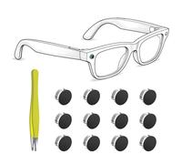 HiBloks 12Pcs LED Light Blocking Stickers for RayBan Meta Blayzer/Scriber Optics Gen 2 Smart Glasses Accessories, No Residue Adhesive Light Cover, No Impact on Shooting, Lightweight & Invisible