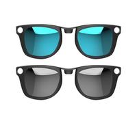 HIBLOKS 2Pcs Polarized Clip for Ray-Ban Meta Wayfarer (RW4006/RW4012 50-22) | Shiny Black Frame Discoloration Clip-on for Meta Wayfarer & Gen 2 RW4006/RW4012 Standard 50-22, Cool & Fashion (Silver+Blue)