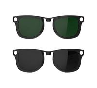 HiBloks 2Pcs Polarized Clip for Ray-Ban Meta Wayfarer Smart Glasses, Discoloration Clips Compatible with Ray-Ban Meta Wayfarer Protect Your Eyes, Cool and Fashion (Black + Green)