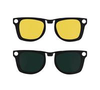 HIBLOKS 2Pcs Polarized Clip for Ray-Ban Meta Wayfarer Smart Glasses (Size L), Discoloration Clips Compatible with Ray-Ban Meta Wayfarer Protect Your Eyes, Cool and Fashion (Yellow+ Green)