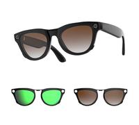 HiBloks 2Pcs Polarized Clip-on Compatible with Ray-Ban Meta Skyler & Gen 2 (RW4010/RW4014 52-20), Discoloration Clip for Ray-Ban Meta Skyler Gen 2 Smart Glasses Color Changing Clip Set (Brown+Green)