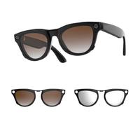 HiBloks 2Pcs Polarized Clip-on Compatible with Ray-Ban Meta Skyler & Gen 2 (RW4010/RW4014 52-20), Discoloration Clip for Ray-Ban Meta Skyler Gen 2 Smart Glasses Color Changing Clip Set (Brown+Silver)