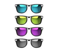 HIBLOKS 4Pcs Polarized Clip for Ray-Ban Meta Wayfarer Smart Glasses, Compatible with Ray-Ban Meta Wayfarer Standard (Size M) Protect Your Eyes, Cool and Fashion (Silver, Blue, Yellow, Purple), Silver