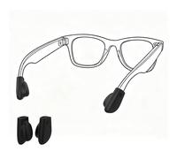 HiBloks Eyeglass Ear Grip for Ray-Ban Meta Wayfarer/Skyler/Headliner Gen 2 Smart Glasses Accessories, Anti-Slip Silicone Eye Glasses Ear Grippers for Meta Gen 2 Smart Sunglasses Ear Cushion (1 Pairs)