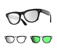 HiBloks Polarized Clip for Ray-Ban Meta Skyler (RW4010 52-20) Accessories, Discoloration Clips Compatible with Ray-Ban Meta Smart Glasses, Protective Fashion Glasses Clip (Sliver + Green)